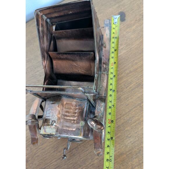 Vintage Copper Tin Metal Car Retro Music Box Sankyo Hong Kong "King Of The Road" - Picture 7 of 12